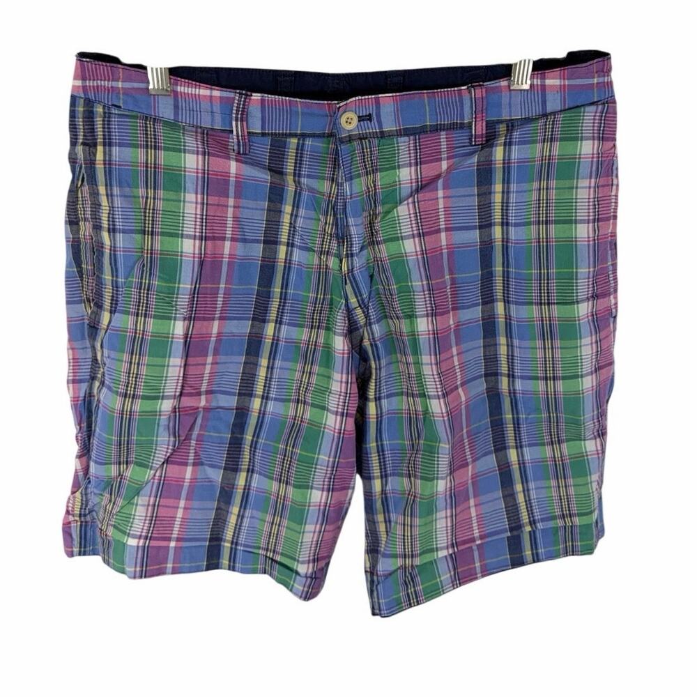 Vintage Polo Golf Ralph Lauren Reversible Shorts Colorful Pink Plaid Navy Sz 32